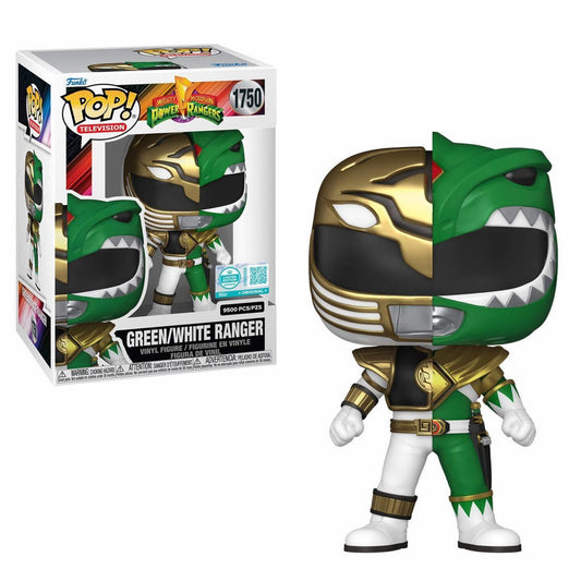 Funko Pop! Mighty Morphin Power Rangers - Green / White Ranger 1750 Funko Special Limited Edition 9500 PCS Exclusive Figure + Pop Protector