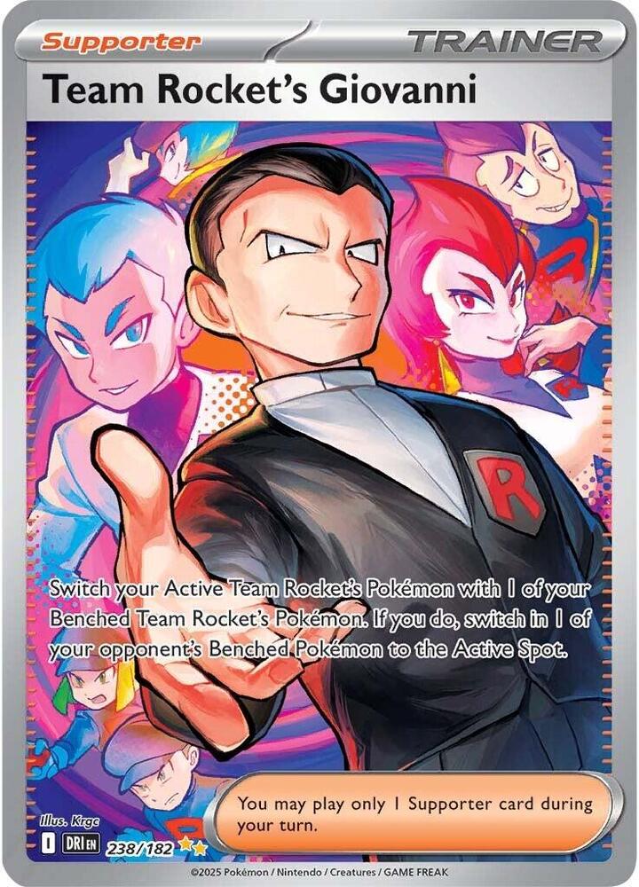 Pokemon TCG! Team Rocket's Giovanni - 238/182 - SV10: Destined Rivals (DRI)