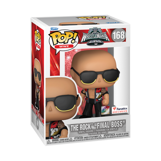 Funko Pop! WWE Wrestlemania - The Rock “Final Boss” 168 Fanatics Exclusive + Pop Protector