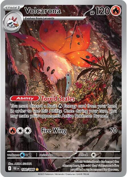 Pokemon TCG! Volcarona - 100/086 - SV: Black Bolt (BLK)