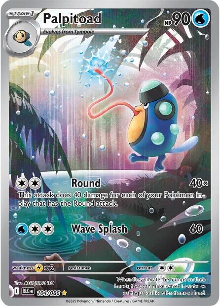 Pokemon TCG! Palpitoad - 104/086 - SV: Black Bolt (BLK)