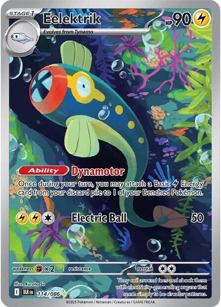 Pokemon TCG! Eelektrik - 114/086 - SV: Black Bolt (BLK)