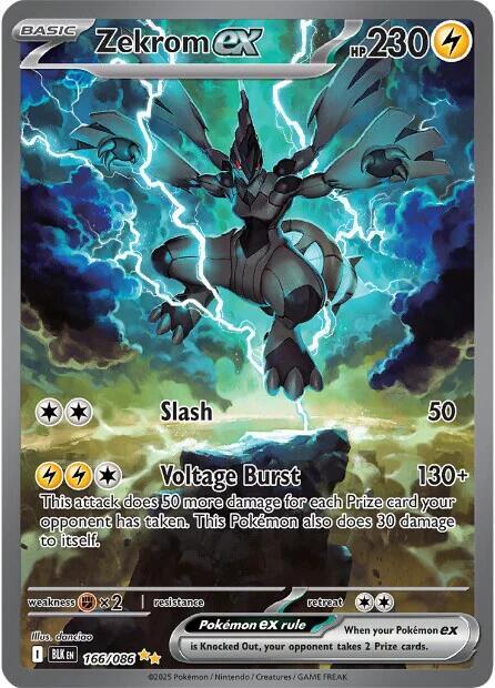 Pokemon TCG! Zekrom ex - 166/086 - SV: Black Bolt (BLK)