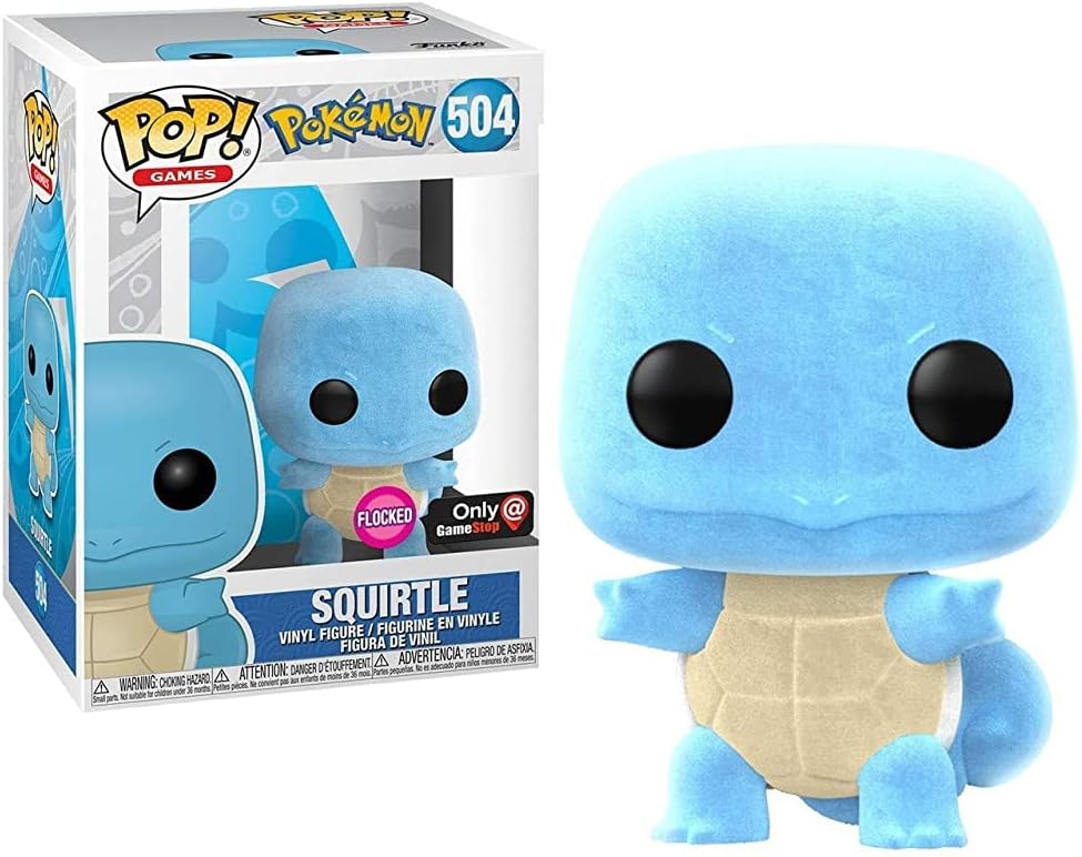 Funko POP! Games: Pokemon Squirtle Flocked EB Games Exclusive #504 + Protector!