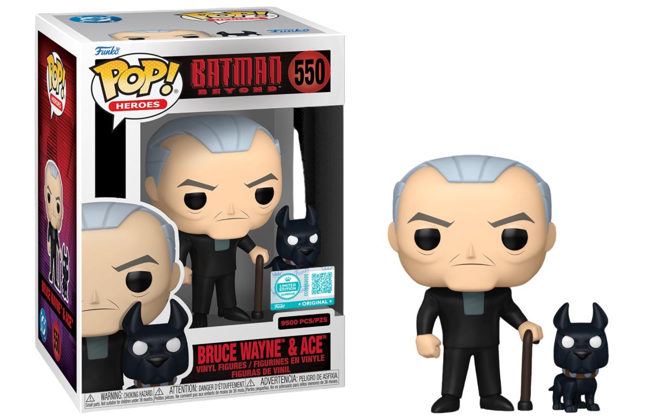 Funko Pop! Batman Beyond - Bruce Wayne & Ace 550 Funko Limited Edition Supreme Figure + Pop Protector