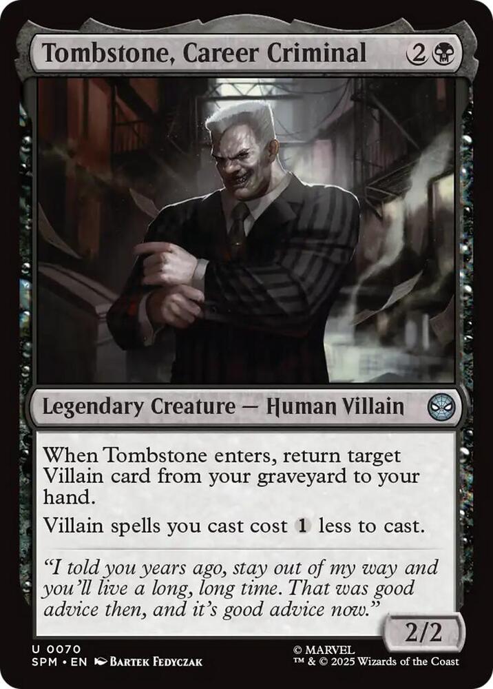 MTG! Tombstone, Career Criminal - Marvel's Spider-Man (SPM)