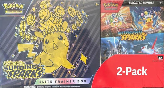Pokemon TCG! Costco Pokemon Surging Sparks 2-Pack Trainer Box and Booster Bundle - Miscellaneous Cards & Products (MCAP)