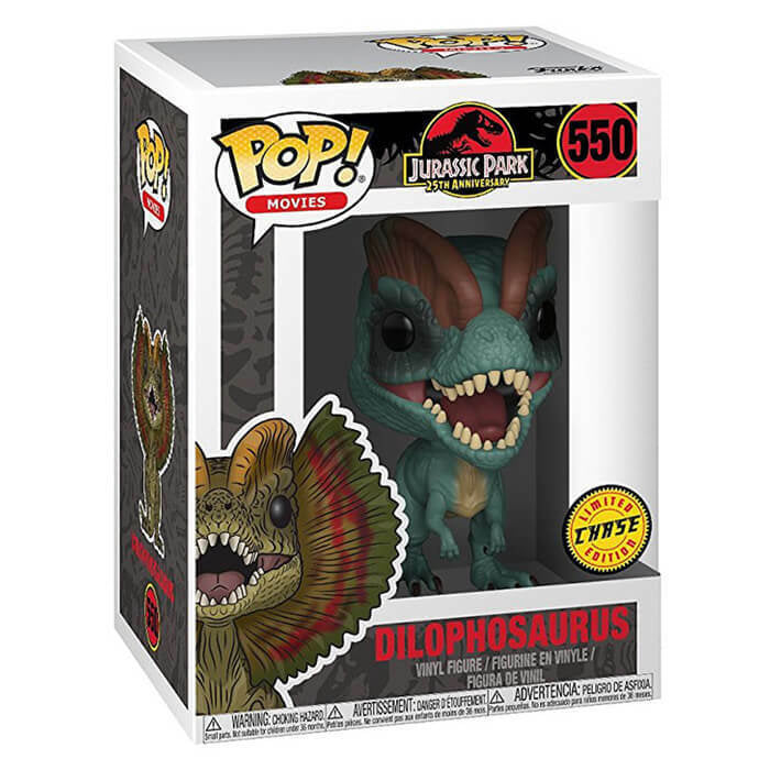 Funko Pop! Jurassic Park 25th Anniversary - Dilophosaurus (w/ Frill) 550 CHASE + Free Protector