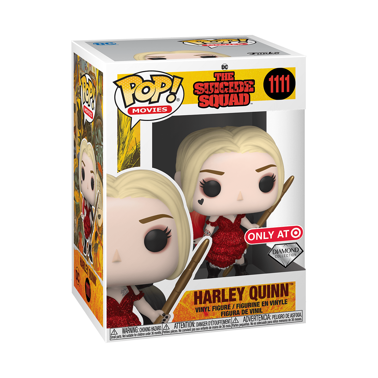 Funko Pop! DC The Suicide Squad - Harley Quinn 1111 Diamond Target Exclusive + Free Protector