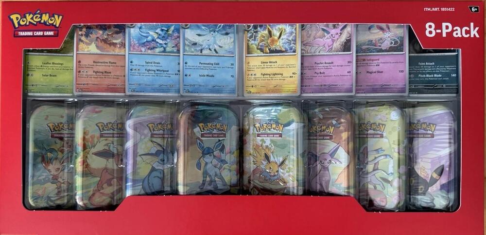 Pokemon TCG! Costco Prismatic Evolutions 8-Pack Mini Tins - Miscellaneous Cards & Products (MCAP)
