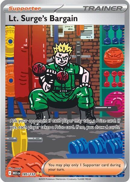 Pokemon TCG! Lt. Surge's Bargain - 185/132 - ME01: Mega Evolution (MEG)