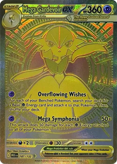 Pokemon TCG! Mega Gardevoir ex - 187/132 - ME01: Mega Evolution (MEG)