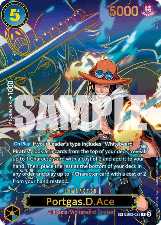 One Piece TCG! Portgas.D.Ace - EB02-028 (SP) - Carrying On His Will (OP13)