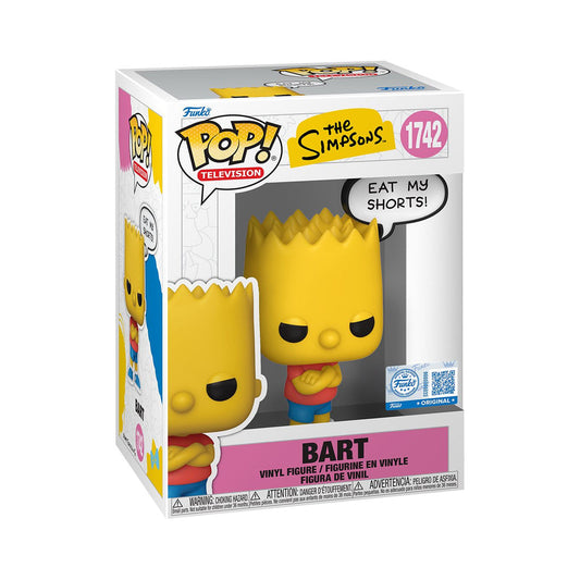 Funko Pop! The Simpsons : Bart 1742 “Eat My Shorts” Funko Special Edition Figure + Pop Protector