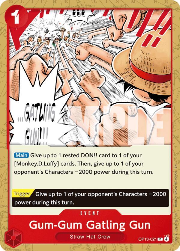 One Piece TCG! Gum-Gum Gatling Gun - Carrying On His Will (OP13)