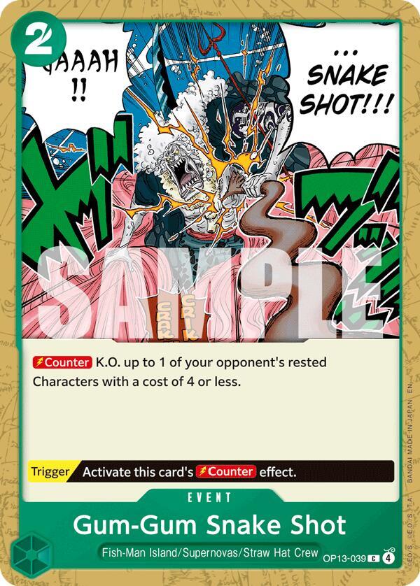 One Piece TCG! Gum-Gum Snake Shot - Carrying On His Will (OP13)