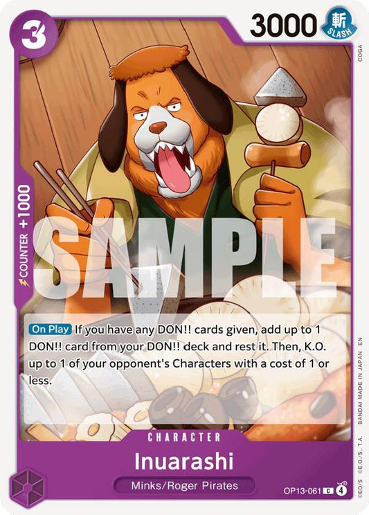One Piece TCG! Inuarashi - Carrying On His Will (OP13)