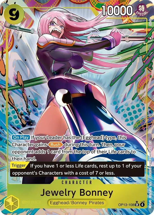 One Piece TCG! Jewelry Bonney (108) (Alternate Art) - Carrying On His Will (OP13)