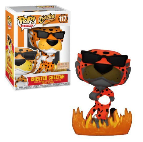 Funko Pop! Cheetos Flamin Hot! Chester Cheetah 117 Glows in the Dark BoxLunch Exclusive + Pop Protector