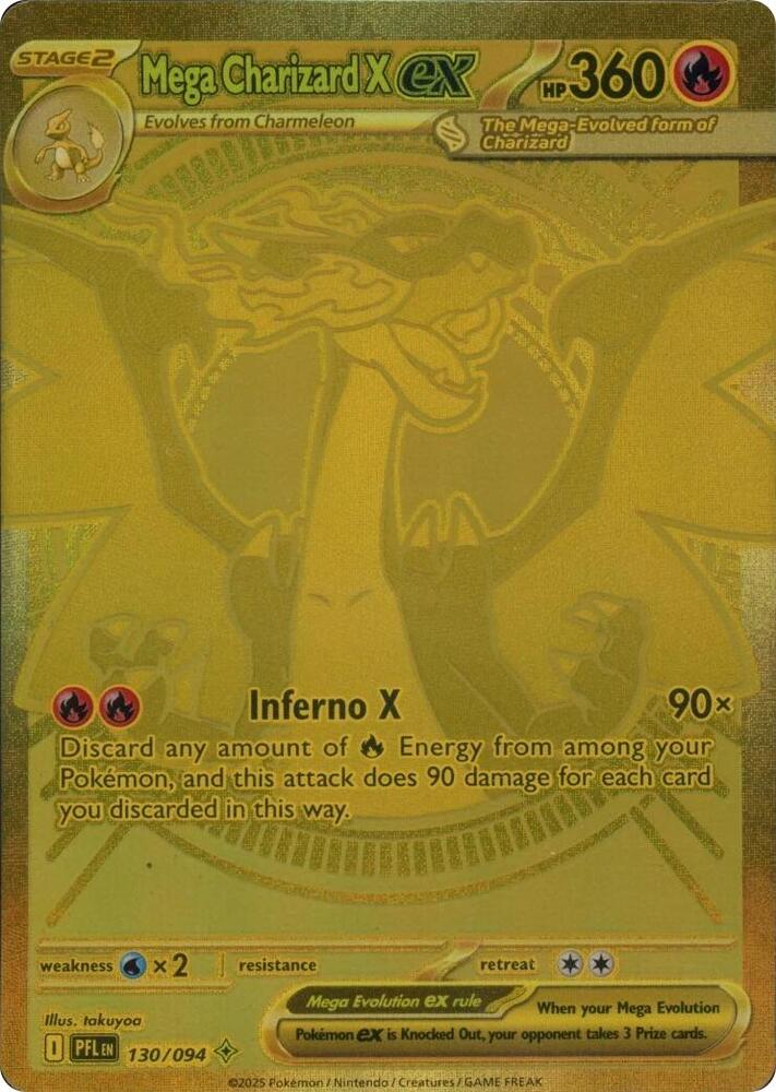 Pokemon TCG! Mega Charizard X ex - 130/094 - ME02: Phantasmal Flames (PFL)