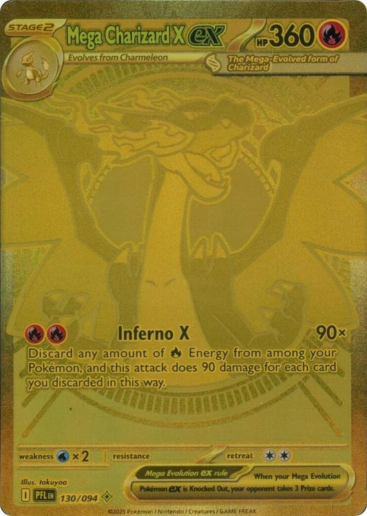 Pokemon TCG! Mega Charizard X ex - 130/094 - ME02: Phantasmal Flames (PFL)