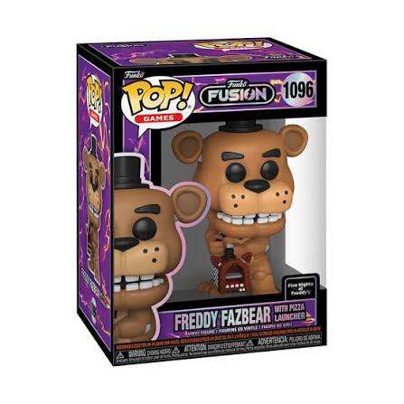 Funko Pop! Funko Fusion - Five Nights at Freddy’s (FNAF) Freddy Fazbear with Pizza Launcher 1096 Figure + Pop Protector