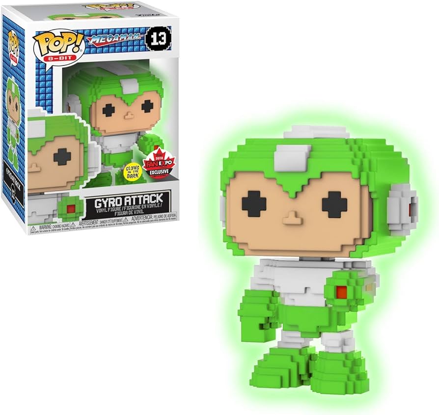 Funko POP! 8-bit Megaman #14 - Gyro Attack GITD FanExpo Exclusive + Protector