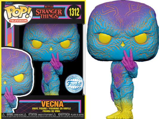 Funko Pop! Netflix Stranger Things Vecna (Black Light) 1312 Funko Special Edition + Free Protector