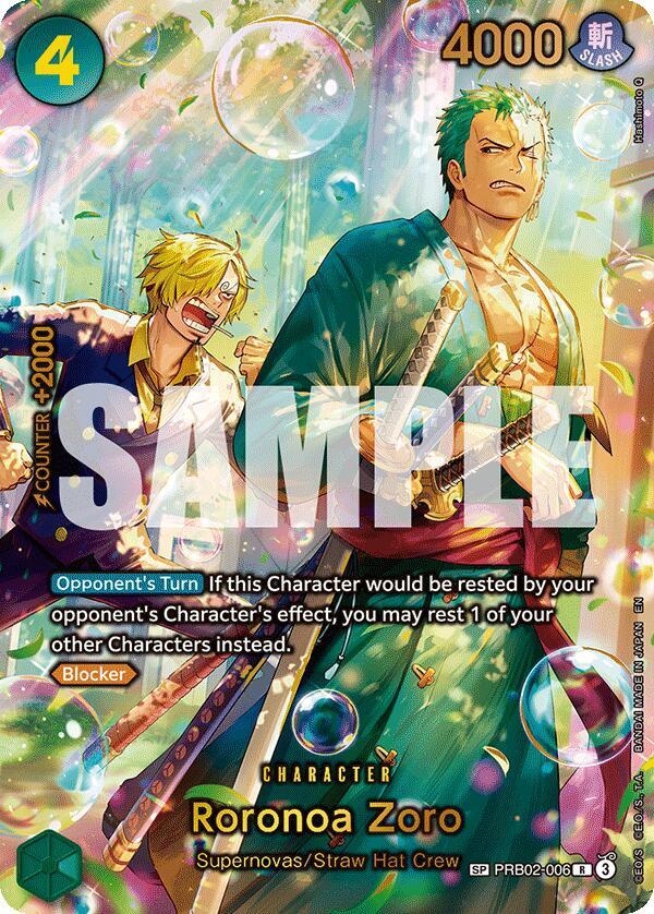 One Piece TCG! Roronoa Zoro - PRB02-006 (SP) - The Azure Sea's Seven (OP14)