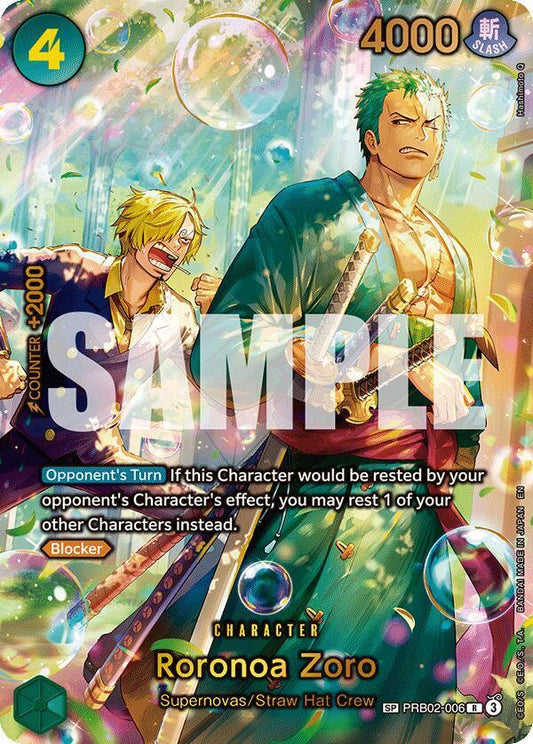 One Piece TCG! Roronoa Zoro - PRB02-006 (SP) - The Azure Sea's Seven (OP14)