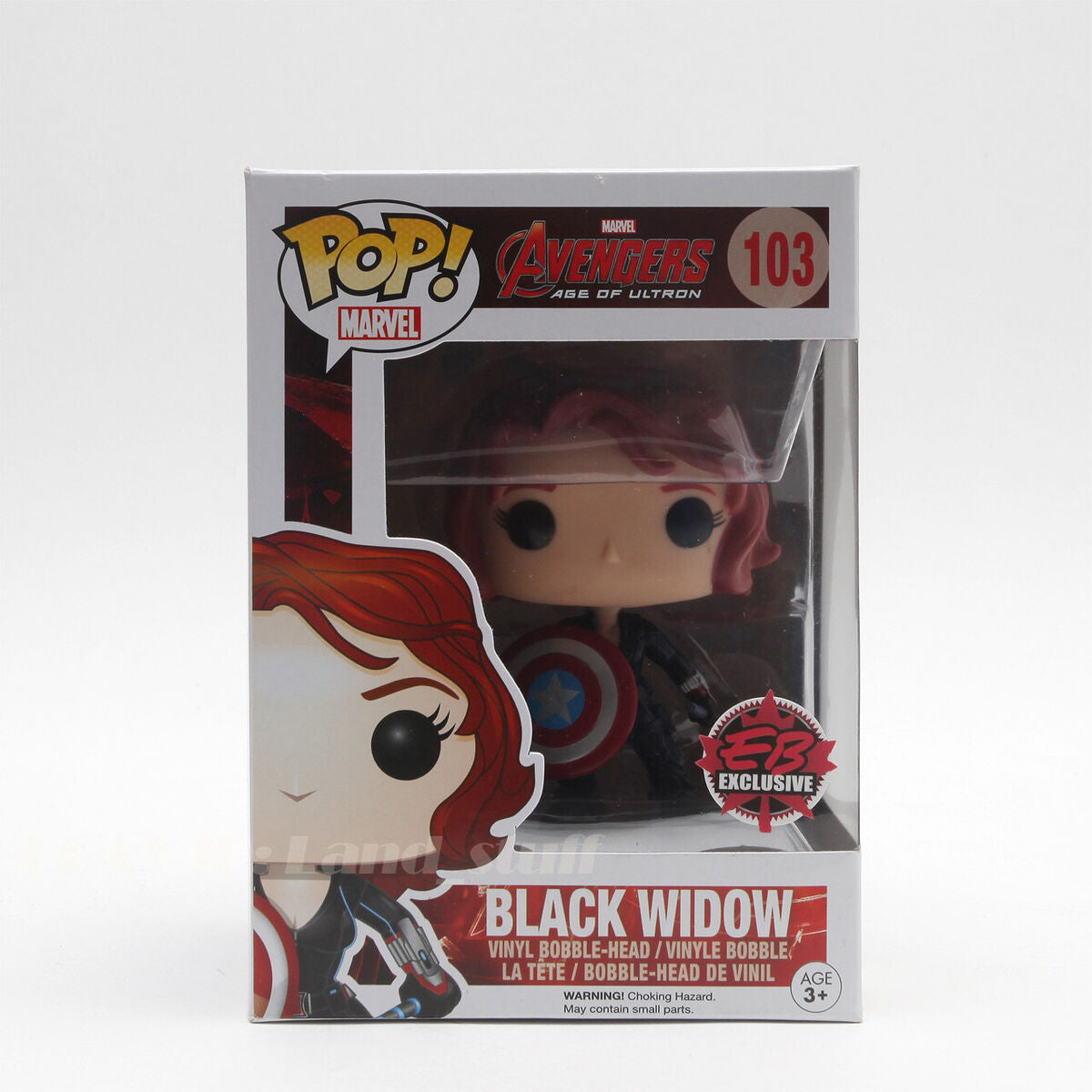 Funko Pop! 103 Marvel Avengers Age of Ultron: Black Widow (w/ Shield) EB Exclusive (VAULTED) + Free Protector