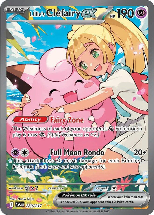 Pokemon TCG! Lillie's Clefairy ex - 280/217 - ME: Ascended Heroes (ASC)