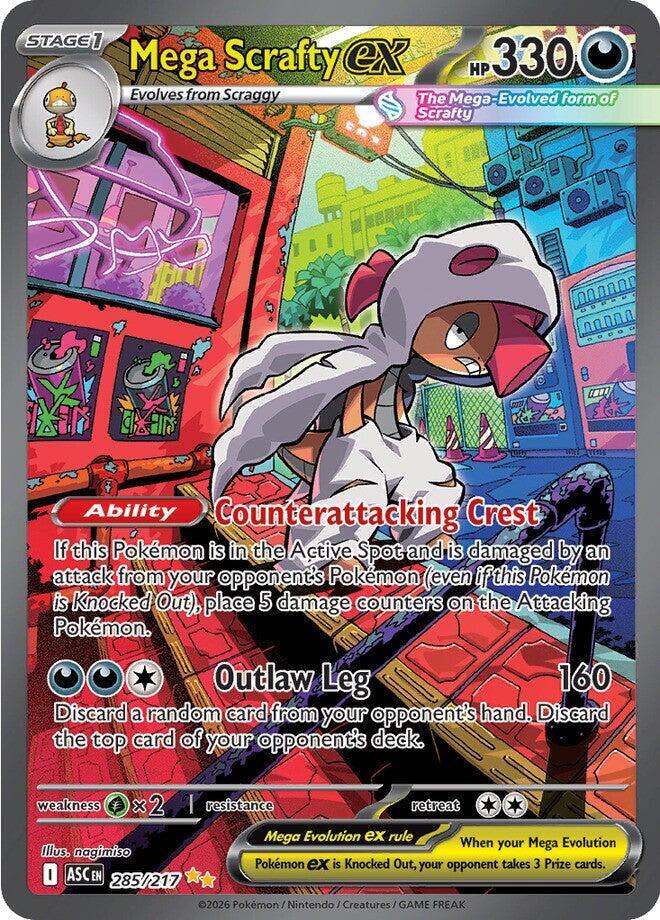 Pokemon TCG! Mega Scrafty ex - 285/217 - ME: Ascended Heroes (ASC)