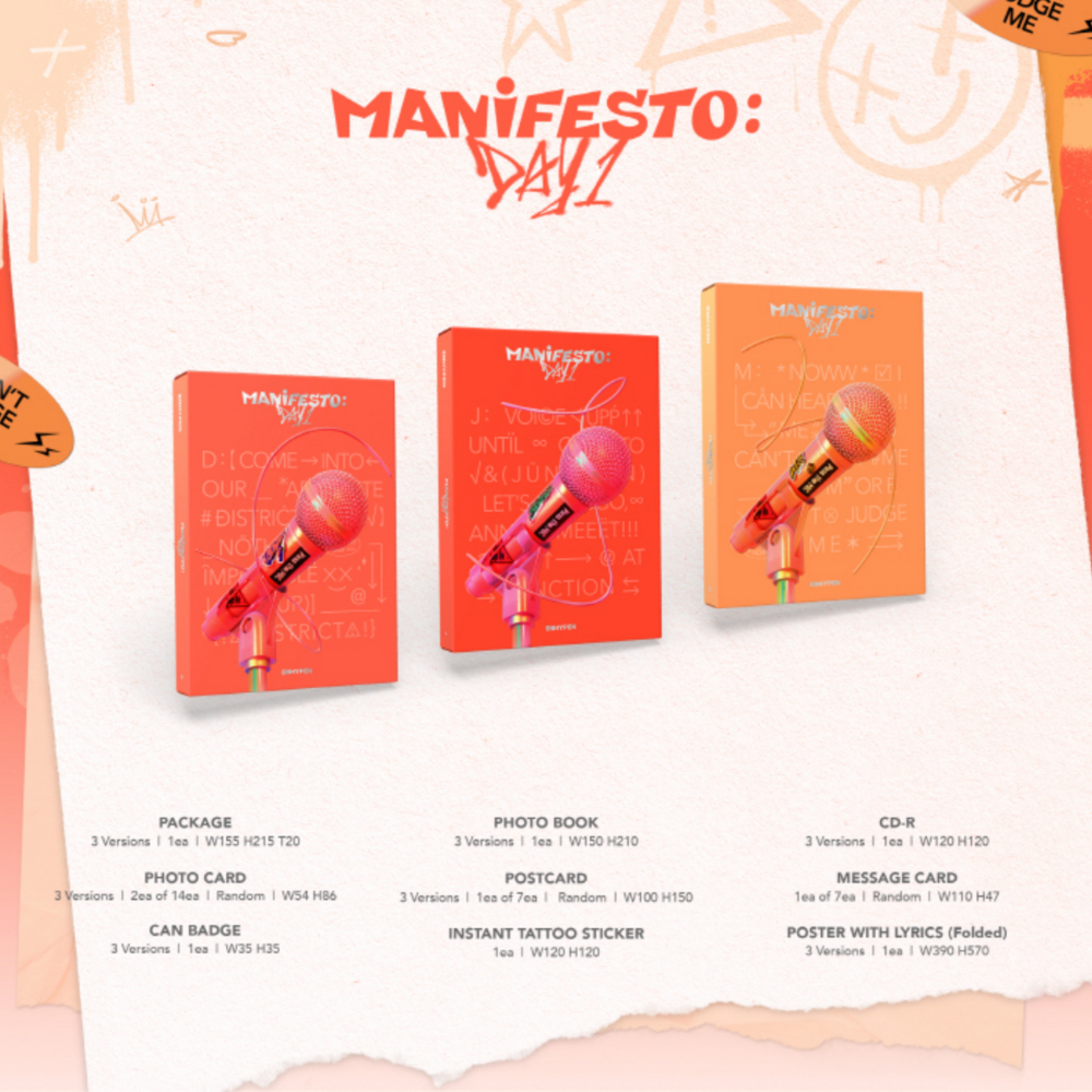 K-pop Enhypen Manifesto : Day 1 J Ver. Album