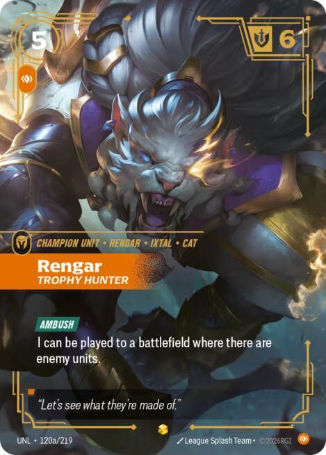 Riftbound TCG! Rengar - Trophy Hunter (Alternate Art) - Unleashed (UNL)