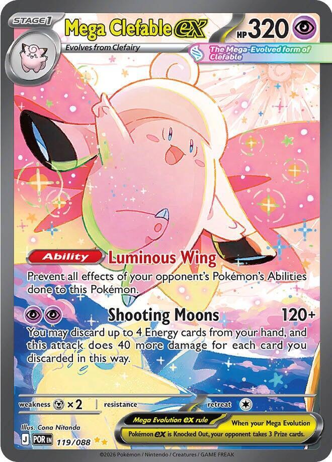 Pokemon TCG! Mega Clefable ex - 119/088 - ME03: Perfect Order (POR)