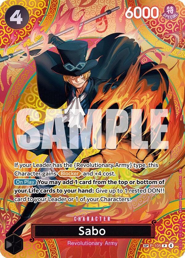 One Piece TCG! Sabo (P-105) (SP) - Adventure on Kami's Island (OP15-EB04)