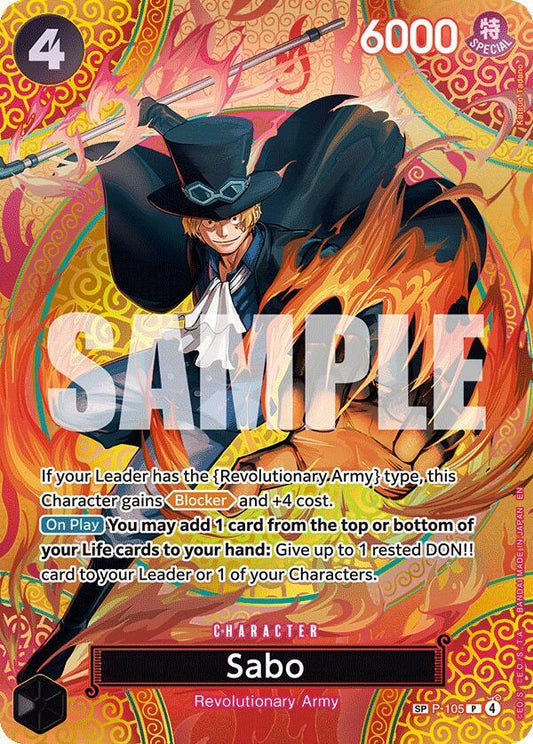 One Piece TCG! Sabo (P-105) (SP) - Adventure on Kami's Island (OP15-EB04)
