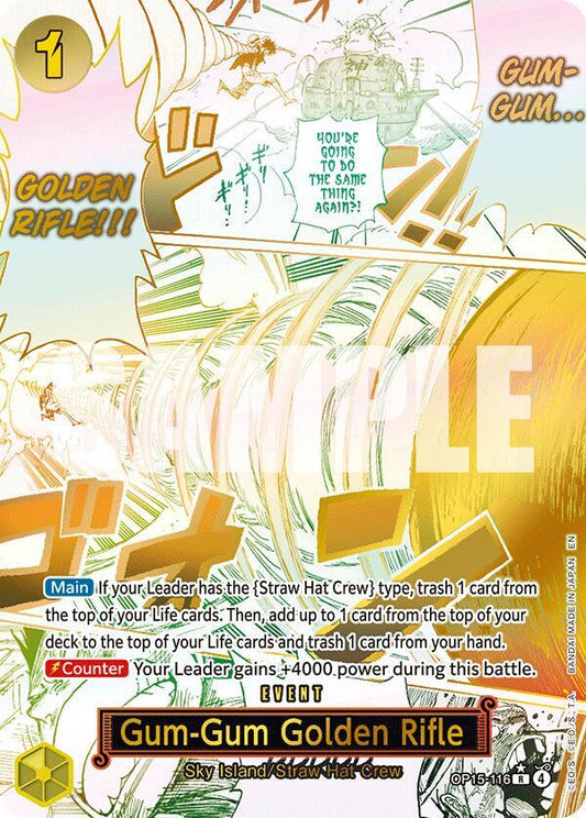One Piece TCG! Gum-Gum Golden Rifle (Alternate Art) - Adventure on Kami's Island (OP15-EB04)