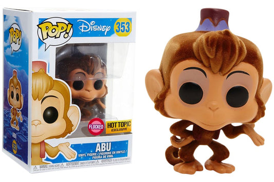 Funko Pop! Disney Aladdin Abu 353 Flocked Hot Topic Exclusive + Free Protector (VAULTED)