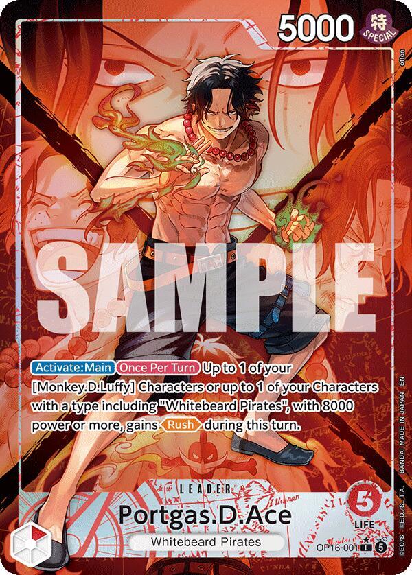 One Piece TCG! Portgas.D.Ace (001) (Alternate Art) - The Time of Battle (OP16)