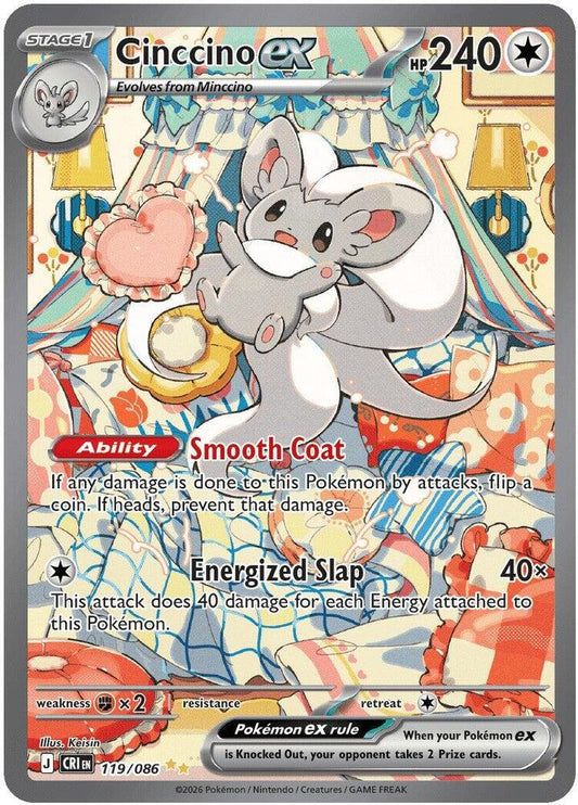 Pokemon TCG! Cinccino ex - 119/086 - ME04: Chaos Rising (CRI)