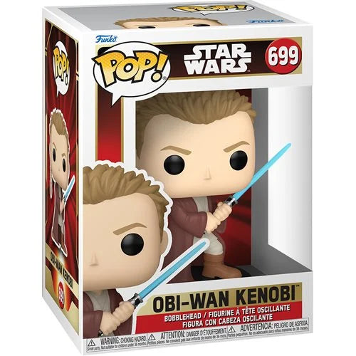 Star Wars: Episode I - The Phantom Menace Obi-Wan with Light Saber (Young) Funko Pop! 699 + PoP Protector