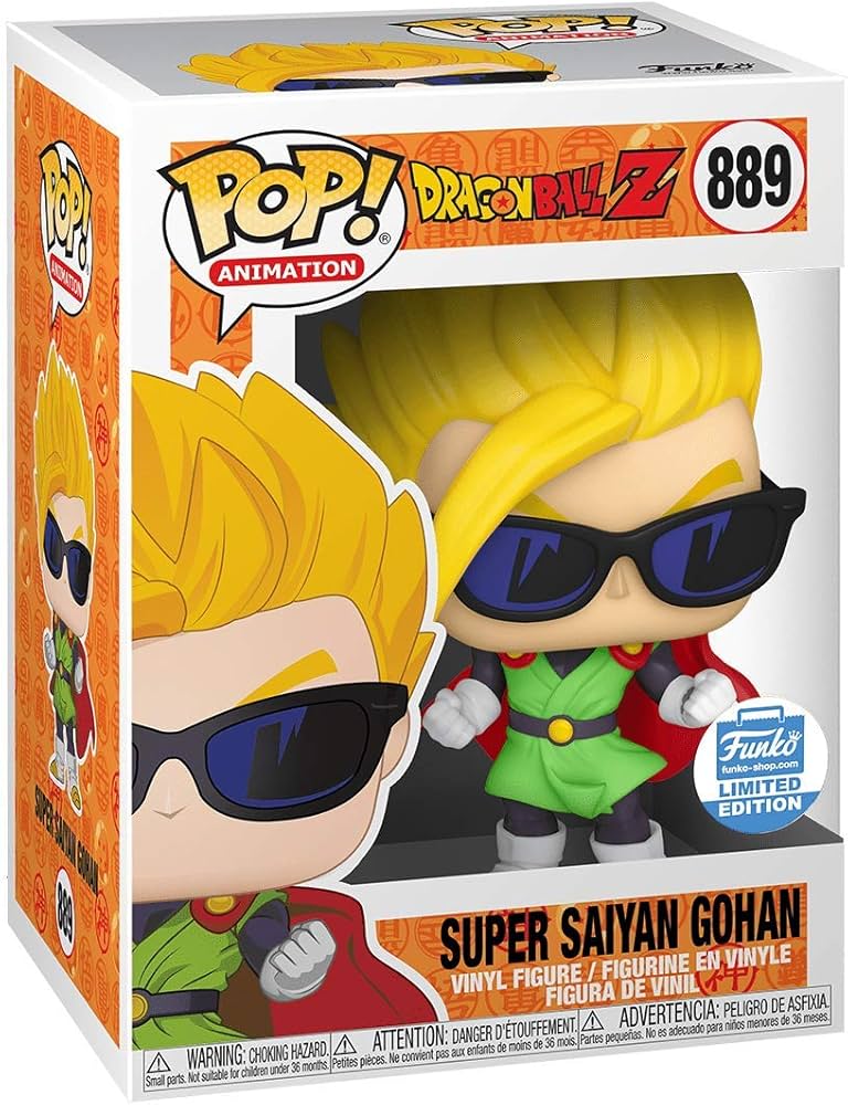 Funko Pop! Dragon Ball Z : Super Saiyan Gohan 889 Funko Shop Exclusive (VAULTED) + Pop Protector