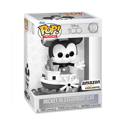 Funko Pop! Disney 100 - Mickey in Steamboat Car 19 Amazon Exclusive + Pop Protector