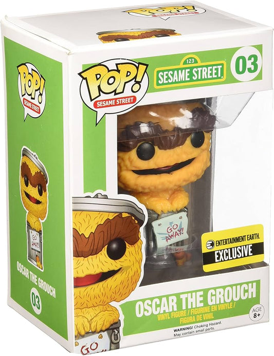 Funko Pop! 123 Sesame Street - Oscar The Grouch (Orange) 03 EE Exclusive (VAULTED) + Free Protector