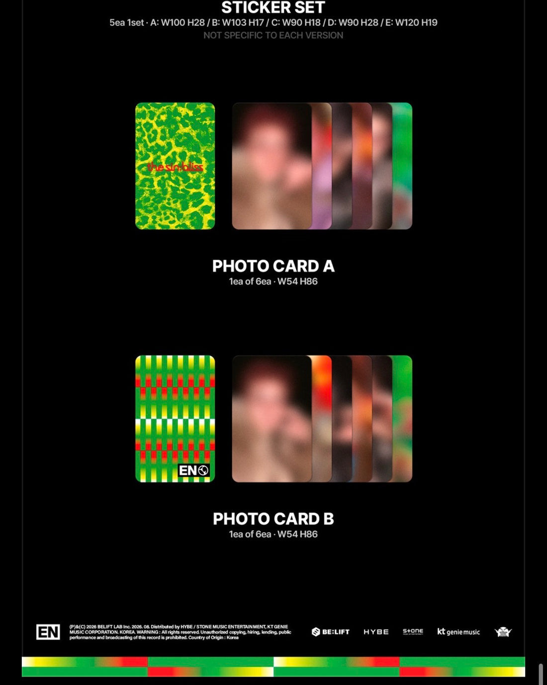 (PRE-ORDER) K-POP ENHYPEN - THE SIN: BLISS (4 VERSIONS) RANDOM