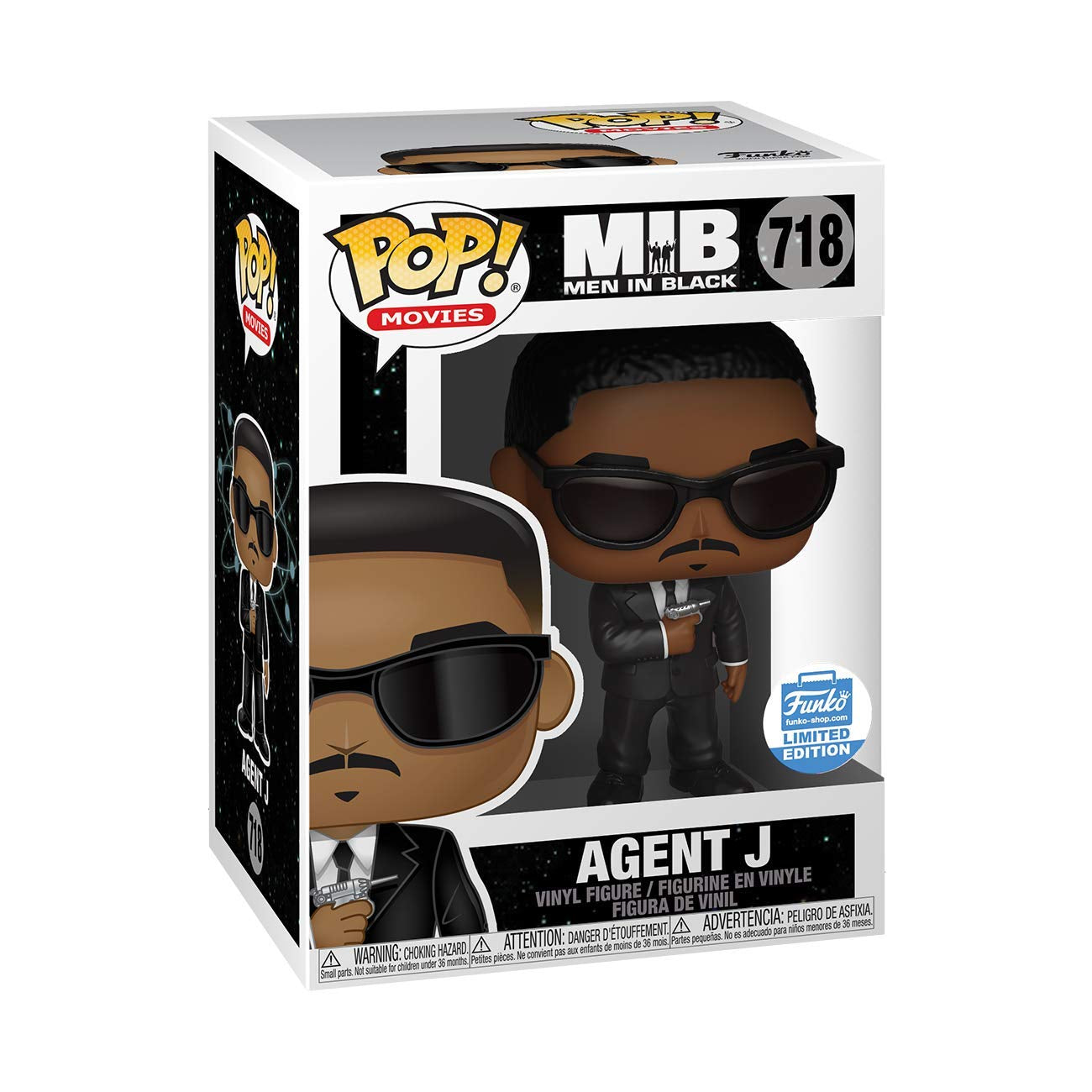 Funko Pop! MIB: Men in Black - Agent J 718 Funko Shop Exclusive (VAULTED) + Free Protector