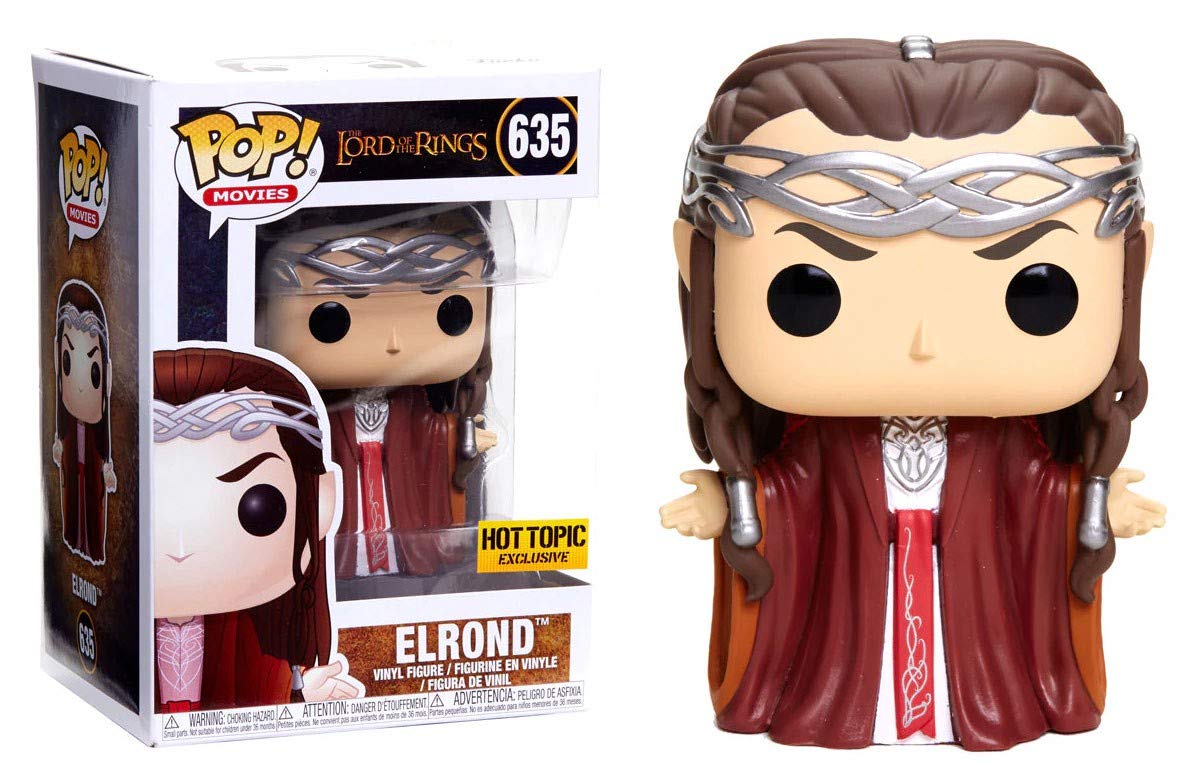 Funko Pop! The Lord Of The Rings - Elrond 635 Hot Topic Exclusive Figure + Pop Protector (Small Box Blemishes)