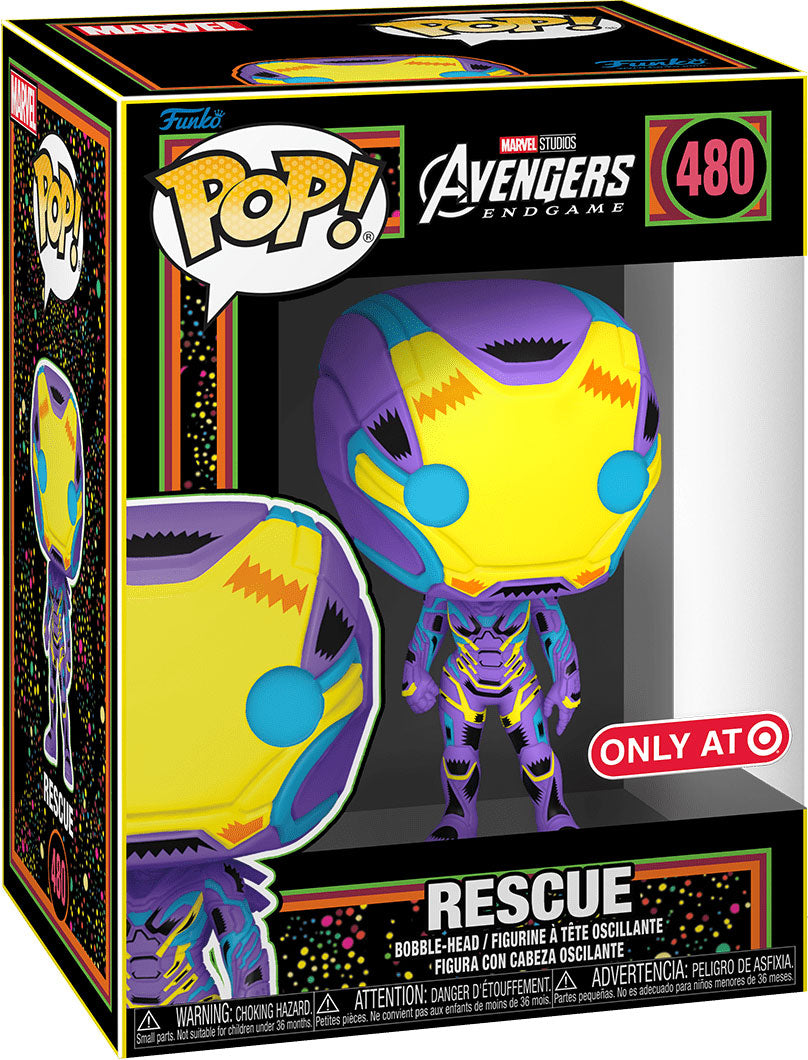 Funko Pop! Marvel Studios Avengers Endgame - Rescue 480 Blacklight Target Exclusive + Free Protector